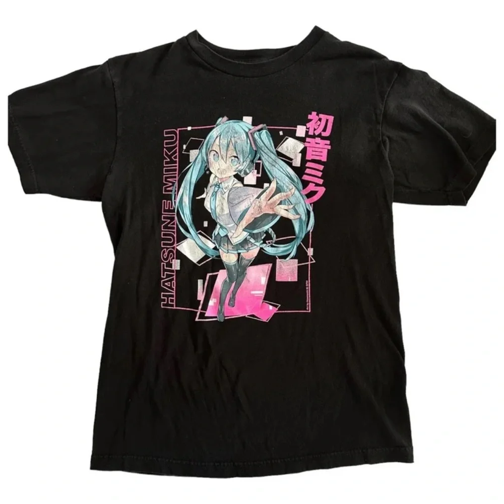 Hatsune Miku Grid Girls Black Short Sleeve T-Shirt size Large - Picture 2 of 10